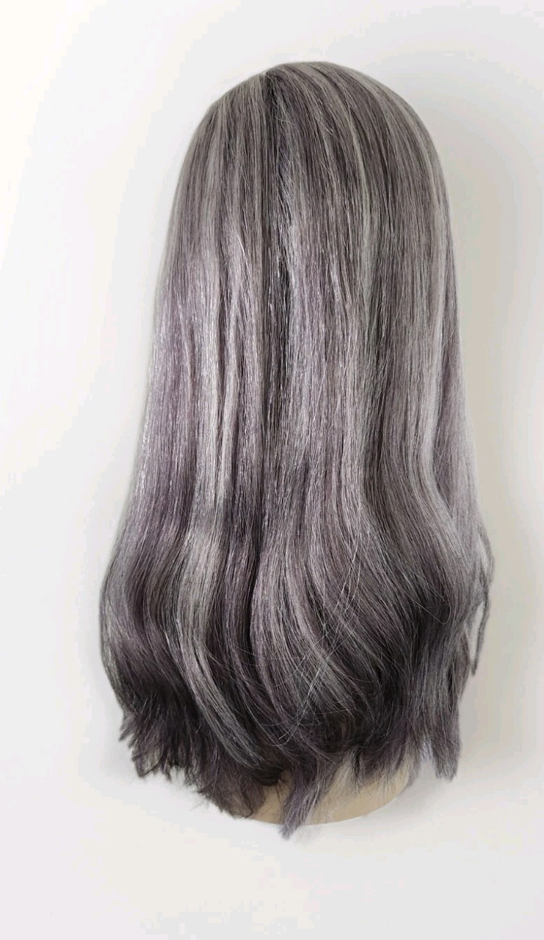 $200 (Full Price$920) DEPOSIT CUSTOM OERDER HUMAN HAIR SILKTOP GRAY TOPPER 18”