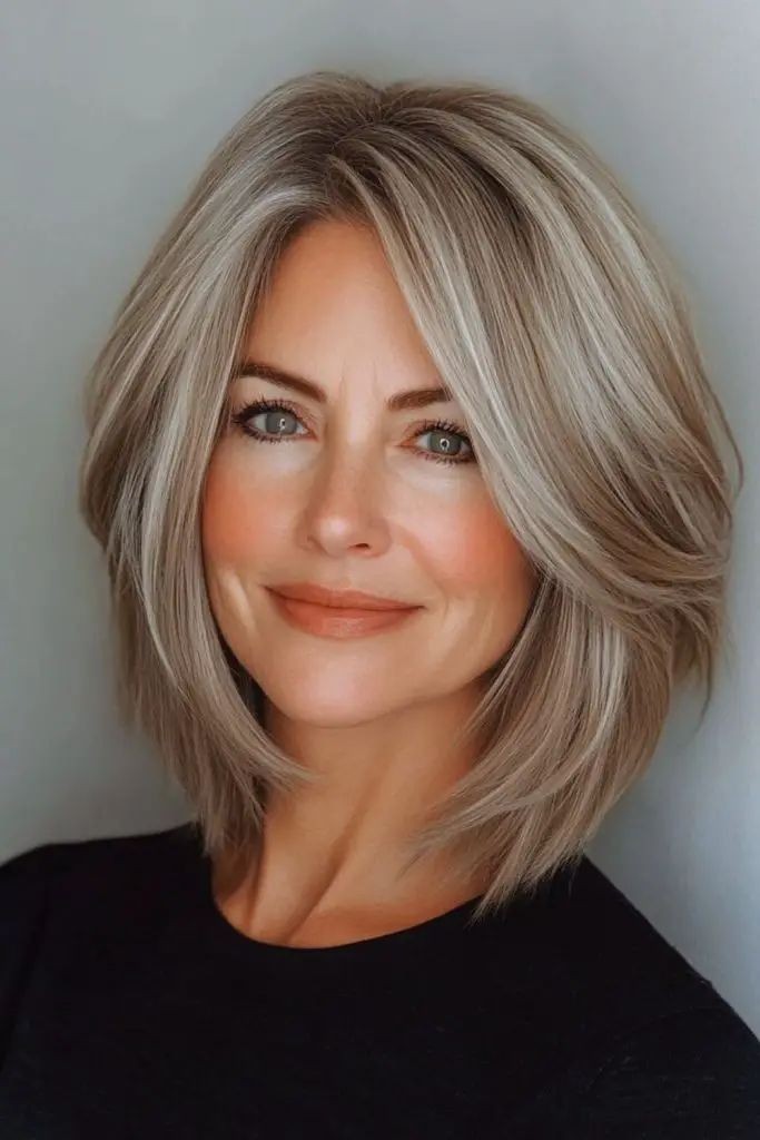 Ash Blonde Layered Highlight Wave 100% Human Hair 13×4 Lace Front Wigs