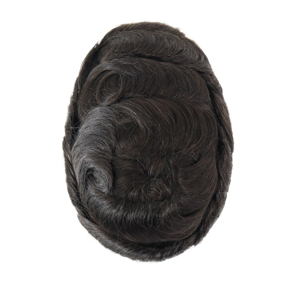 Toupee Mens Human Hair Replecement System Australia Lace Skin Hairpiece Black