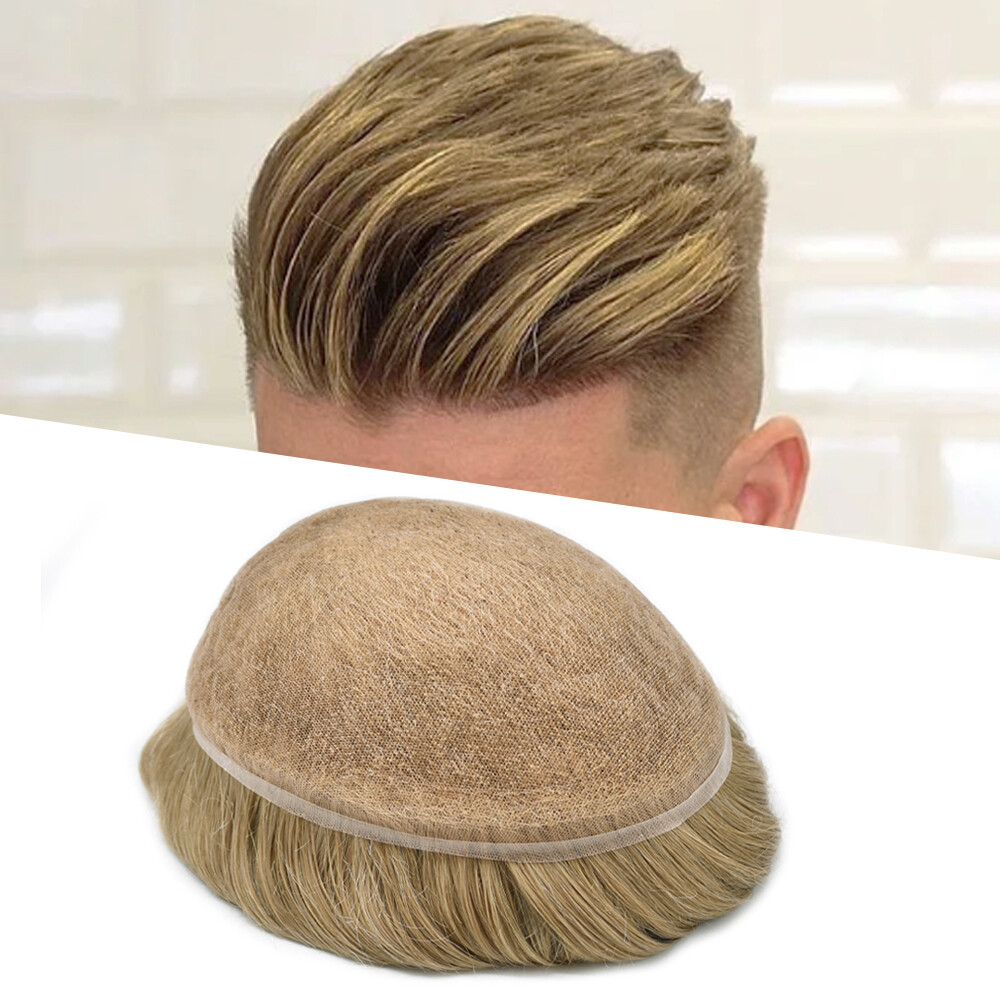 Men Hair Systems Full French Lace Toupee Human Hairpiece Hair Replacement Units