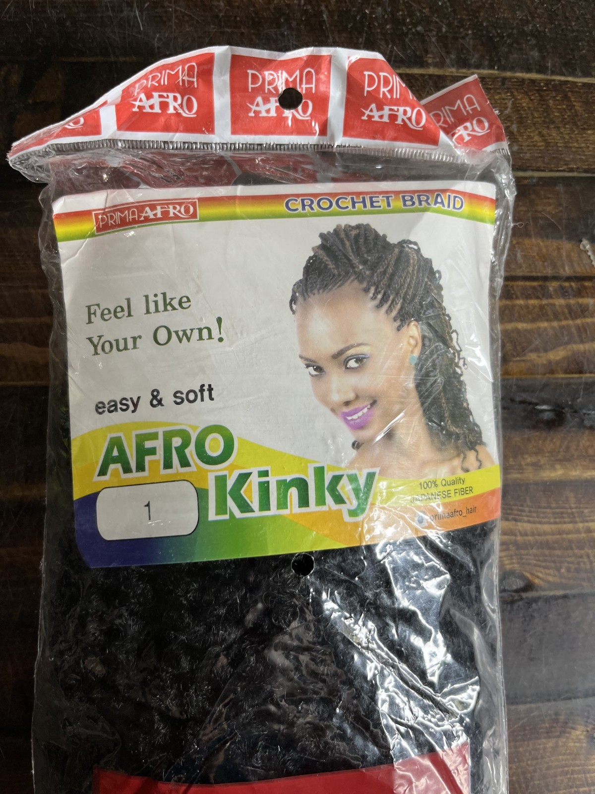 Prima Afro Kinky Crochet Braid Hair Extension 100% Japanese Fiber Color 1 Black
