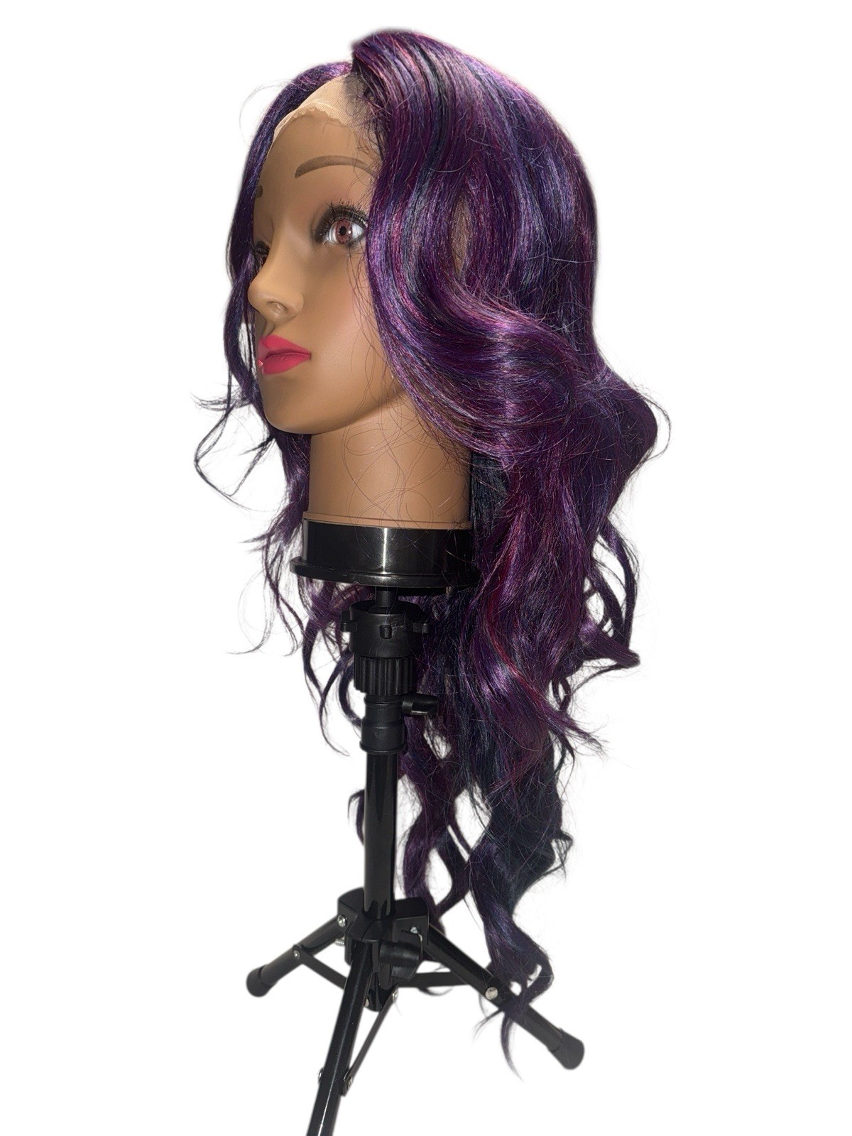 Violet Long Wavy Purple Synthetic Hair Wig Brand New
