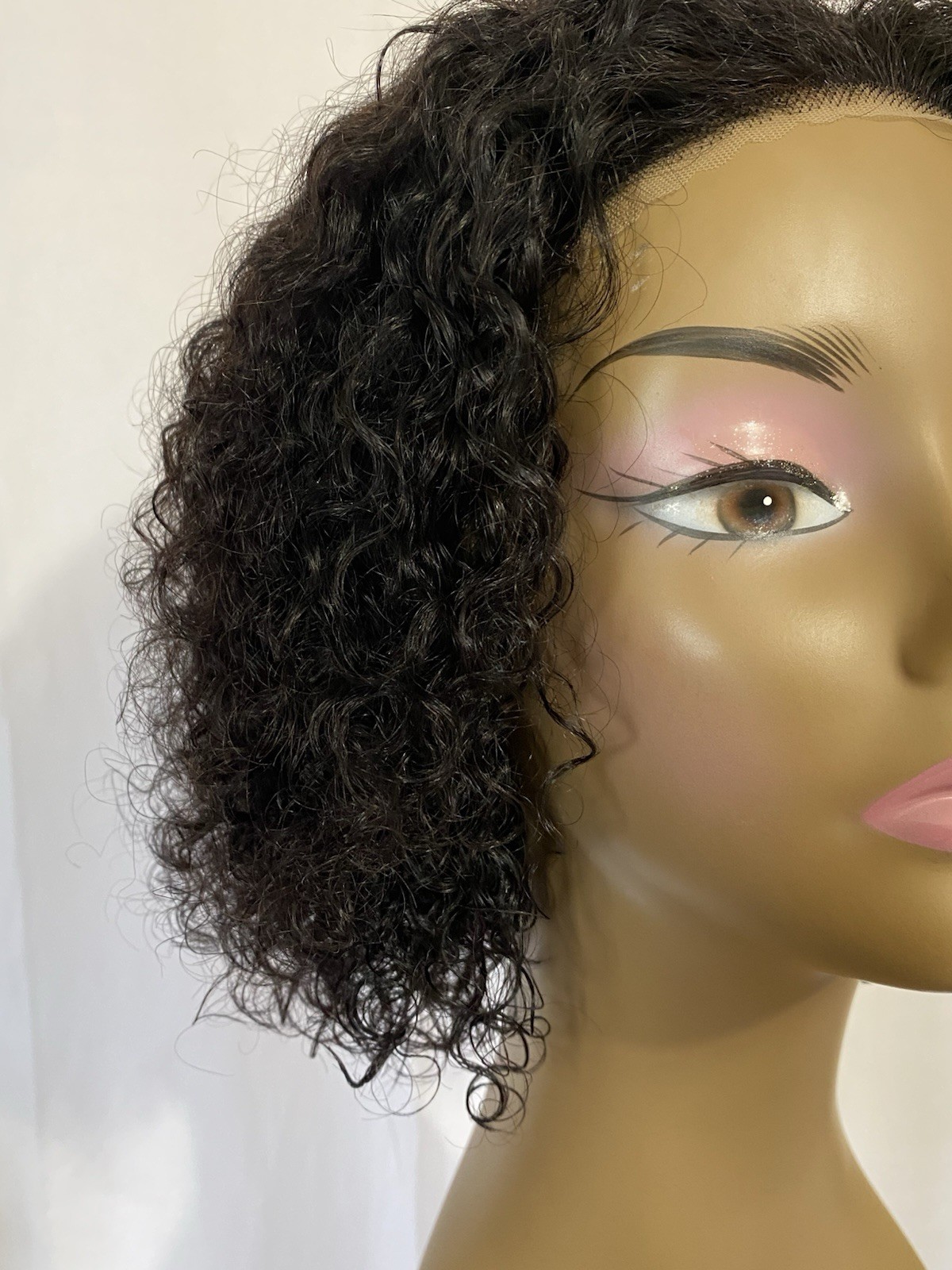 Curly Bob Wig Human Hair 4×4 HD Lace Closure Deep Wave Glueless Wear & Go 3D Cap