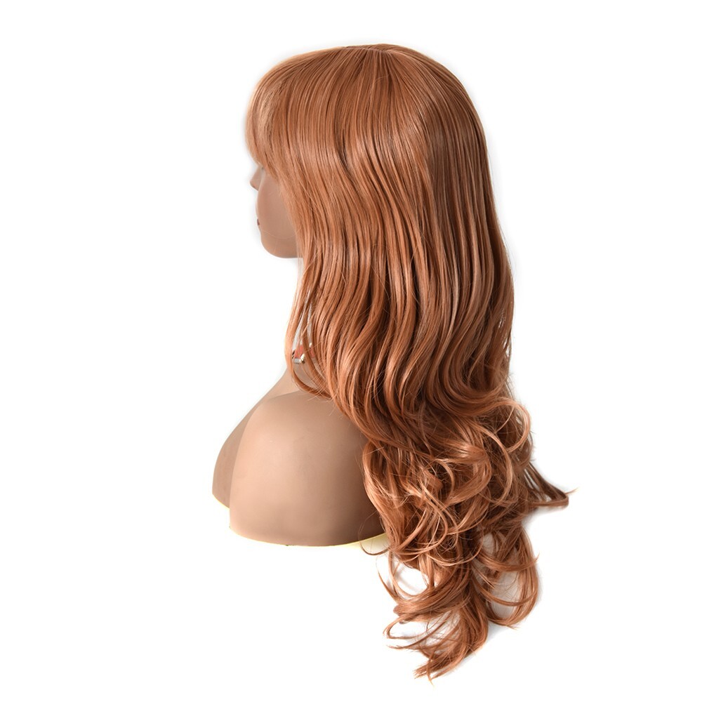 26″ Long Wavy Wigs for Women Machine Made Premium Synthetic Black Brown Hair US