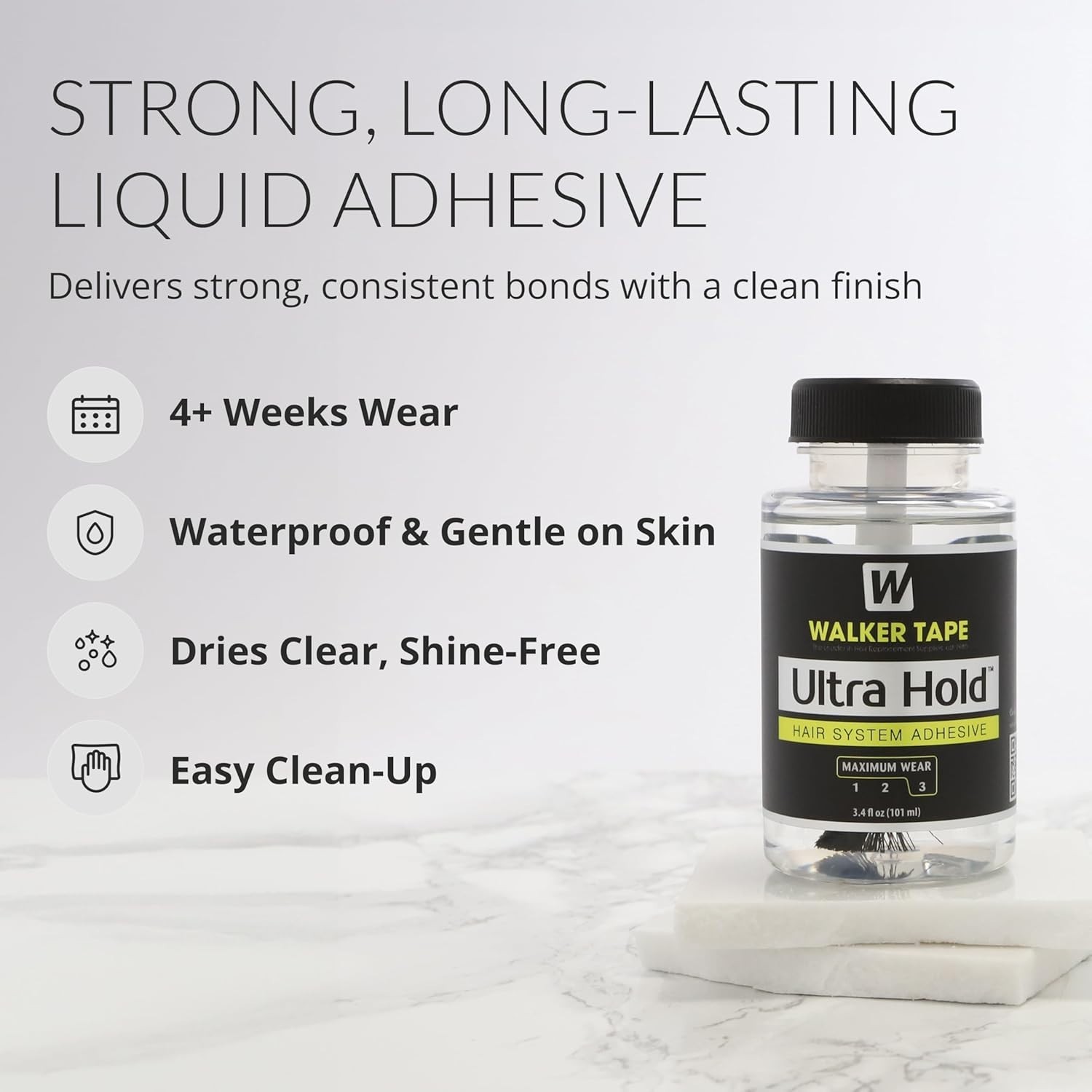 Ultra Hold Brush-On Adhesive 3.4 oz, Waterproof Clear-Drying Wig Glue for Lac…