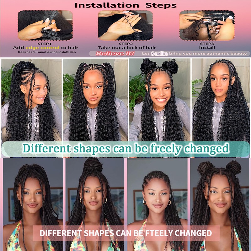 Human Braiding Hair for Boho Braids 200G 2*Bulks Deep Water Wave Bulk No Weft US