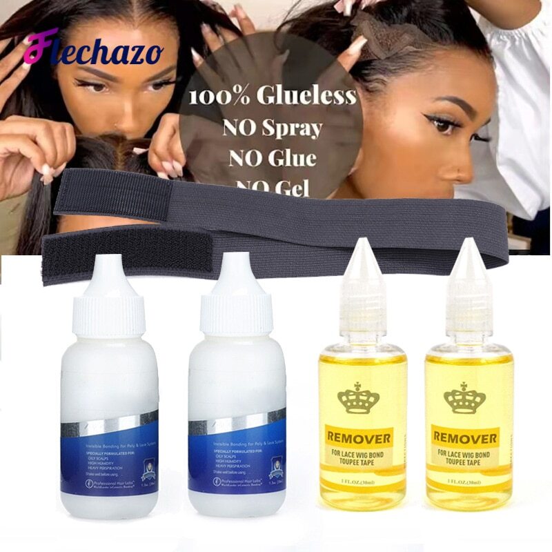 5Pcs/Set Lace Glue+Lace Tape Remover+Hair Wax Stick+Hair Brush With Melt Band