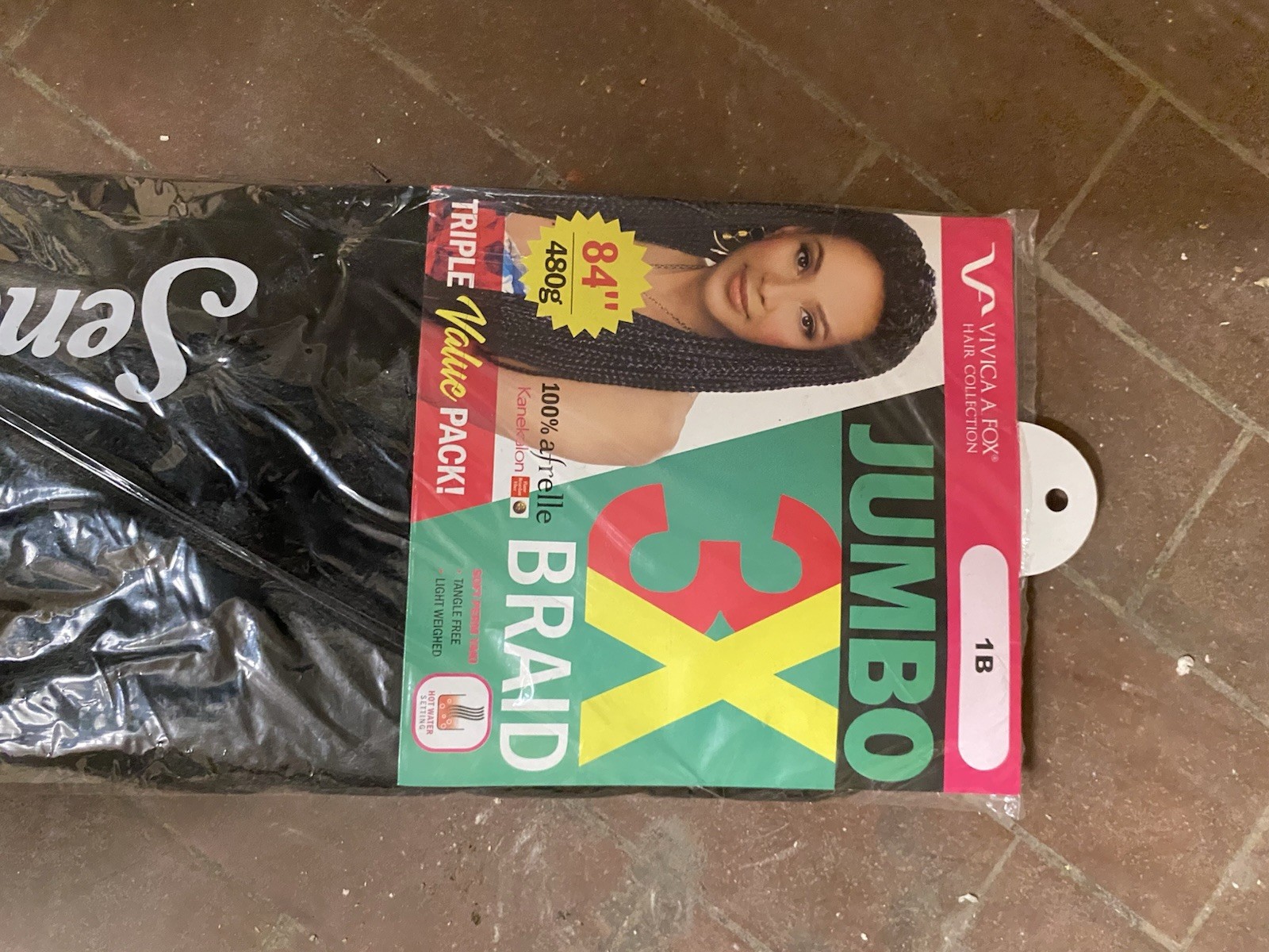 39 Vivica A Fox Jumbo 3X Braid 84″ Braid Hair 1B Off Black Synthetic Kanekalon