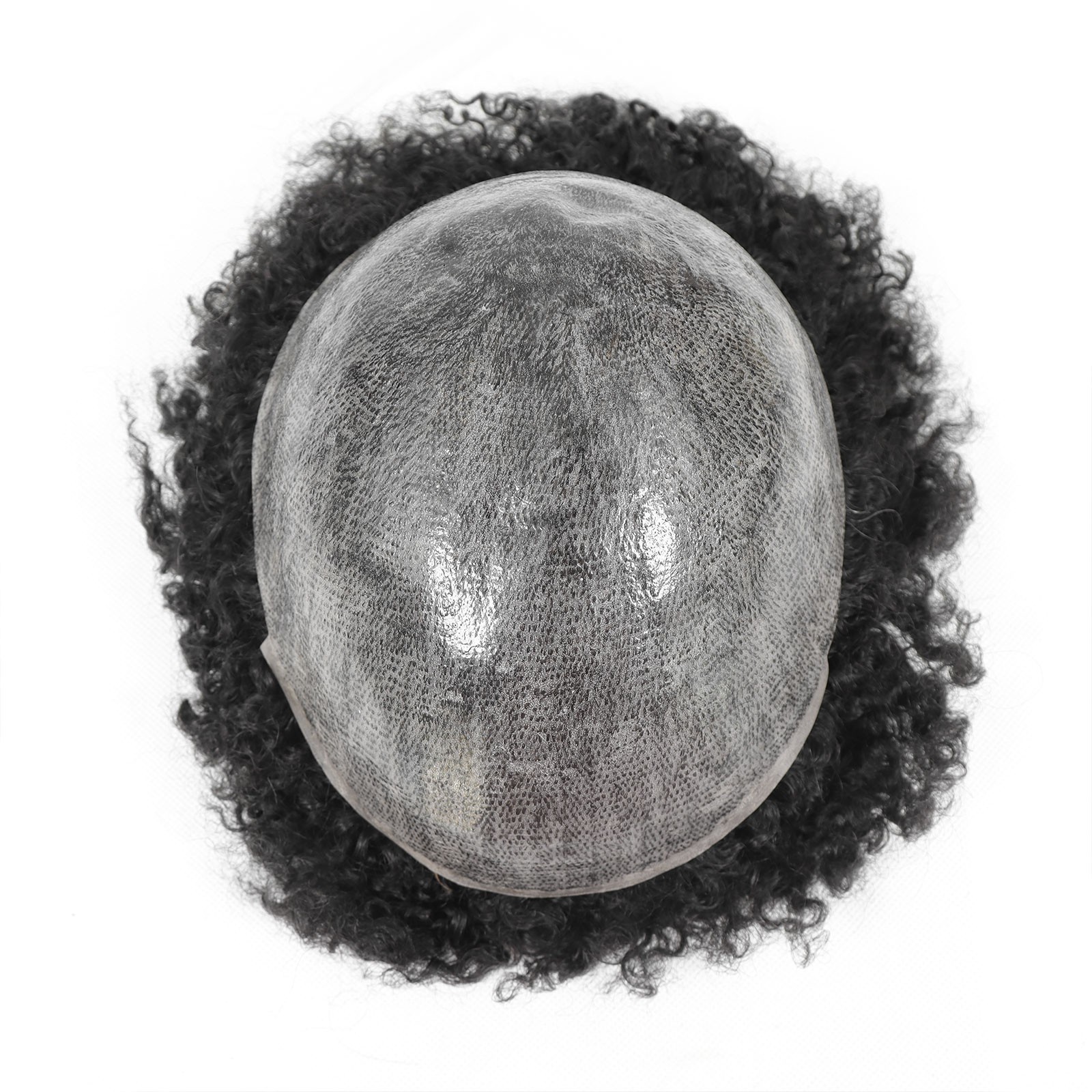 Afro Toupee for Men Thin Skin Human Hair Replacement System American Full PU