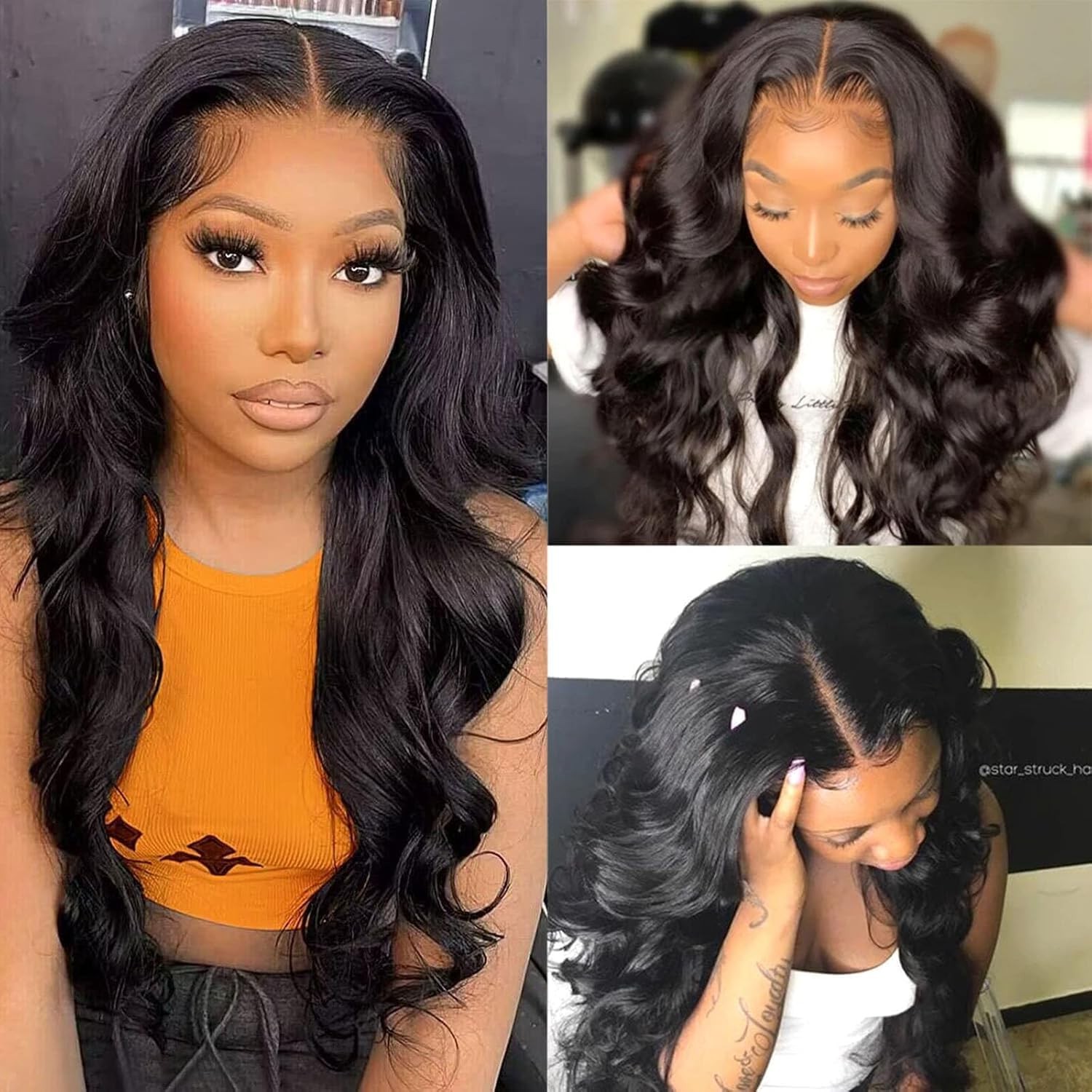 Stogedest 4X4 Hd Lace Closure Wigs Human Hair Body Wave 4X4 Lace Front Wig For