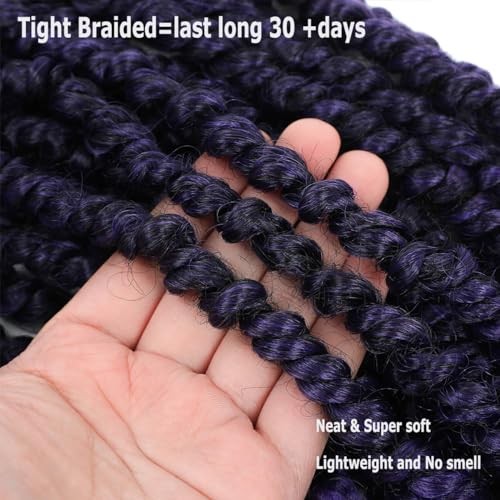 14 Inch 8 Packs Purple Pre-twisted Passion Twist 14 Inch (Pack of 8) TPurple