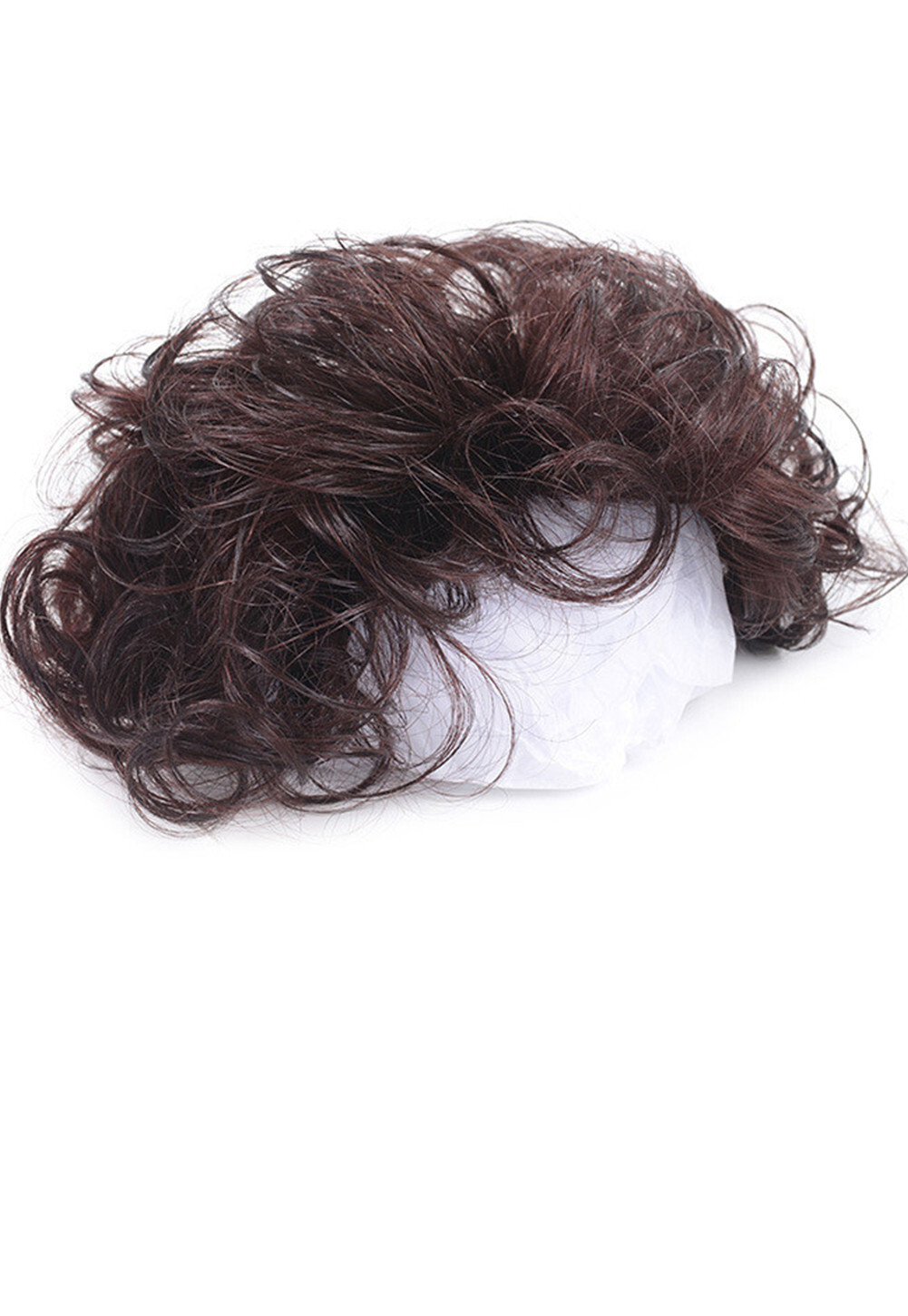 Short Curly Real Human Hair Topper with Front Bangs for Women,Breathable Wiglets