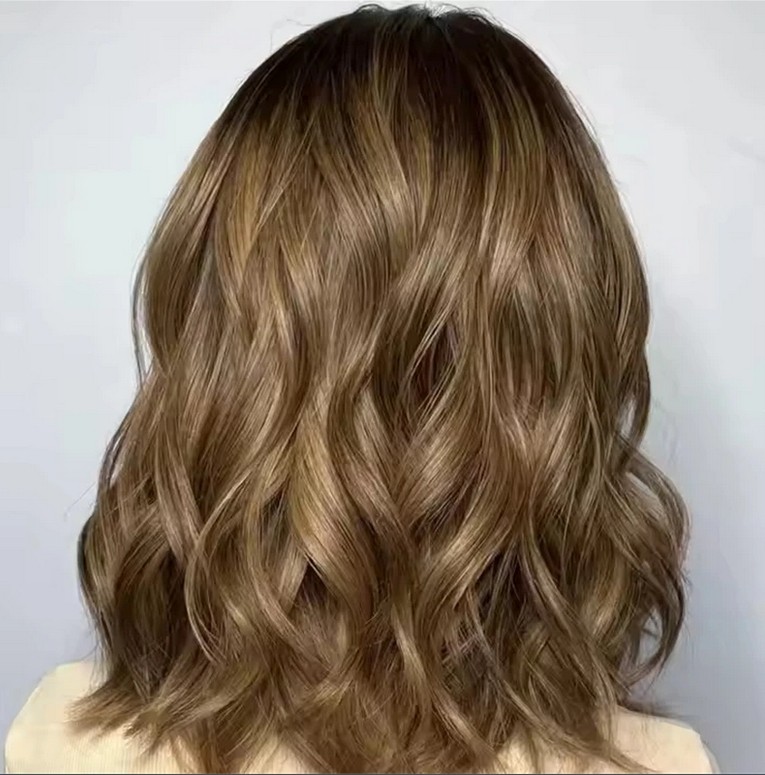 Short Wave Bob Ombre Brown Blonde Lace Front Wig 100% Human Hair Wigs