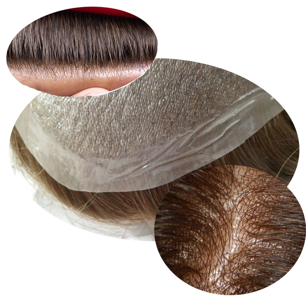 Men’s Poly Skin Hairpiece All V-loop Invisible Super Thin Skin Toupee For Men #3