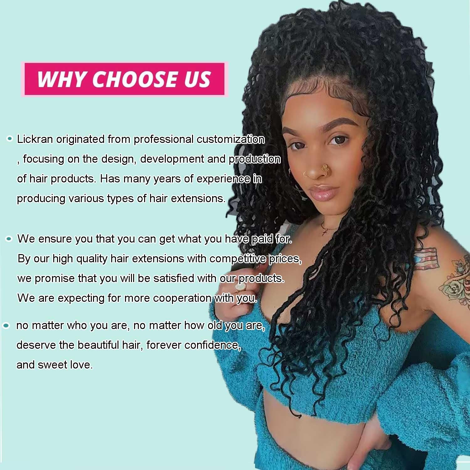8 Packs Goddess Locs Crochet Hair for Black Women, 14 Inch (Pack of 8), 1B