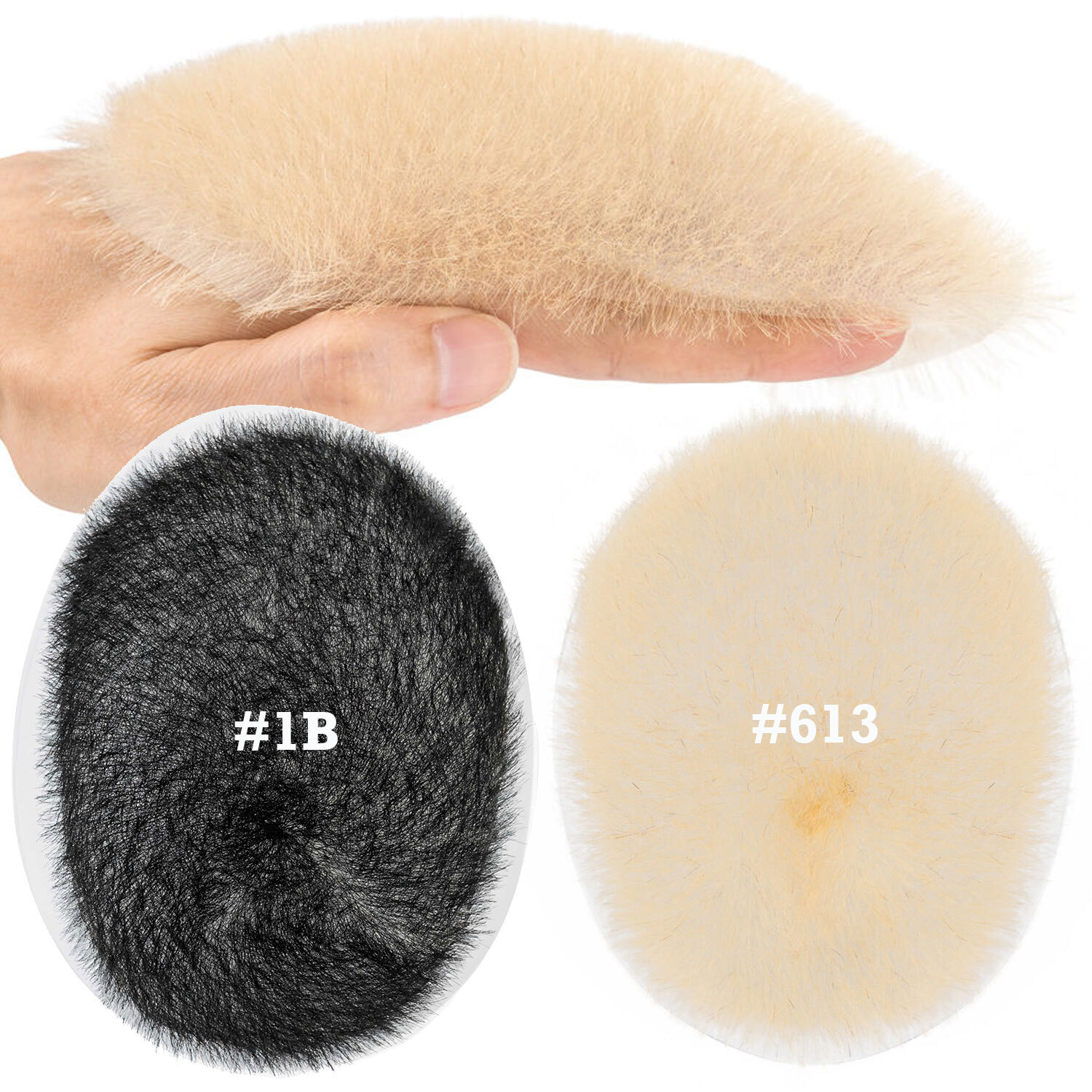 US Mens Toupee Hairpiece 100% Human Hair System Thin PU Skin Base Short Buzz Cut