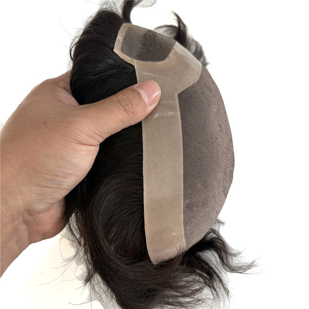 Toupee For Men Human Hair Lace Front Replecement System Mono Center Medium Hair