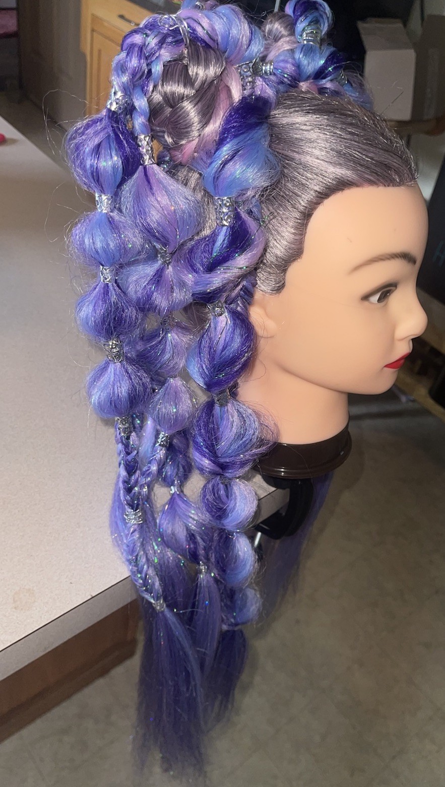 ✨💜Festival/Rave/Concert Pigtail Extensions – Handmade Purple & Blue Mix💙✨