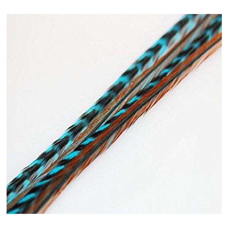 8-11 inch Indian Blue 100% Real Hair 5 Feather Extensions bonded at the tip