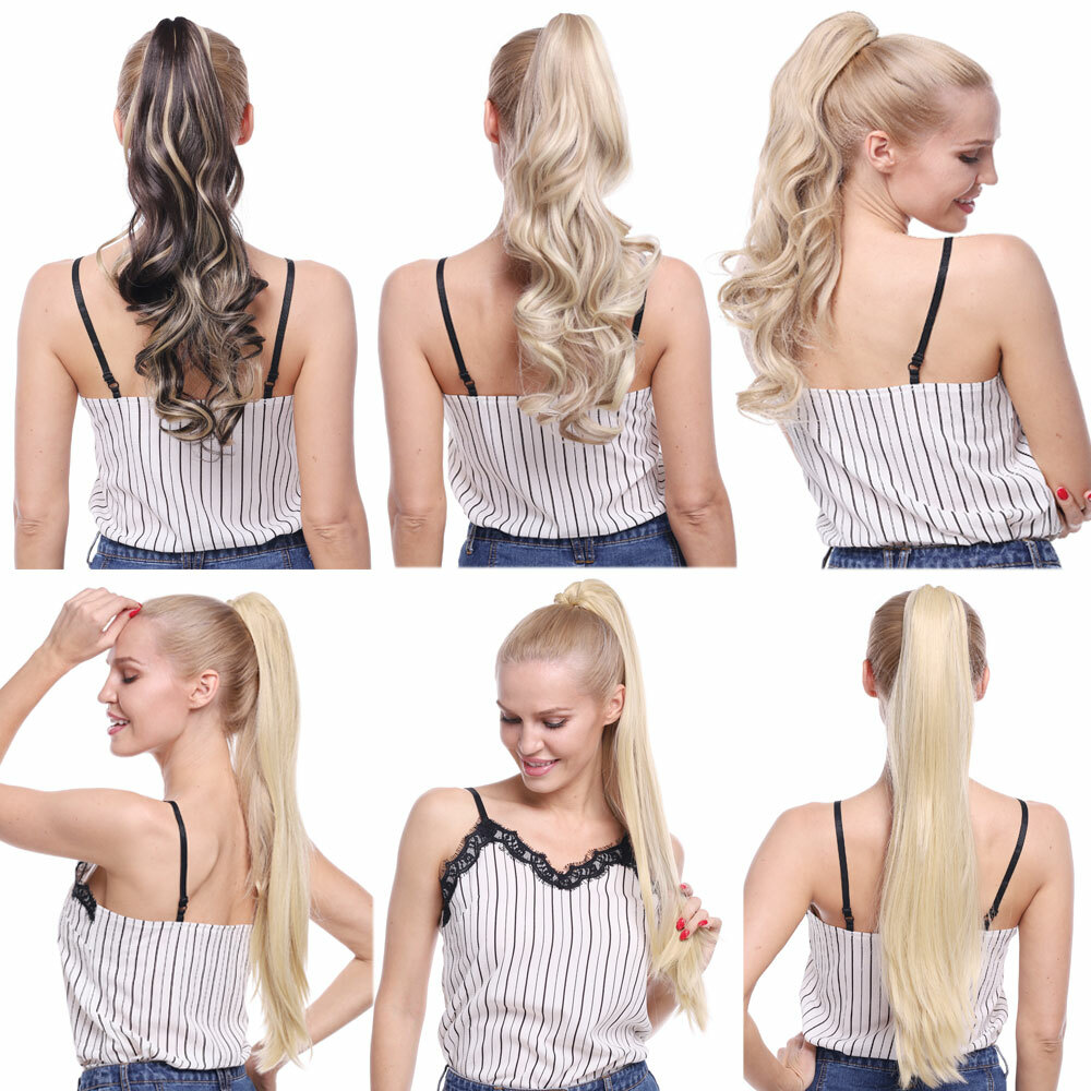 100% Real Thick Claw Clip On Ponytail 18-26″ Long Soft As Human Hair Piece Mix H