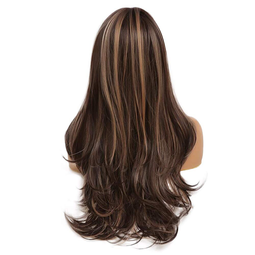 Full Wig Long Curly Straight Wavy Synthetic Hair With Blonde Wigs For Women
