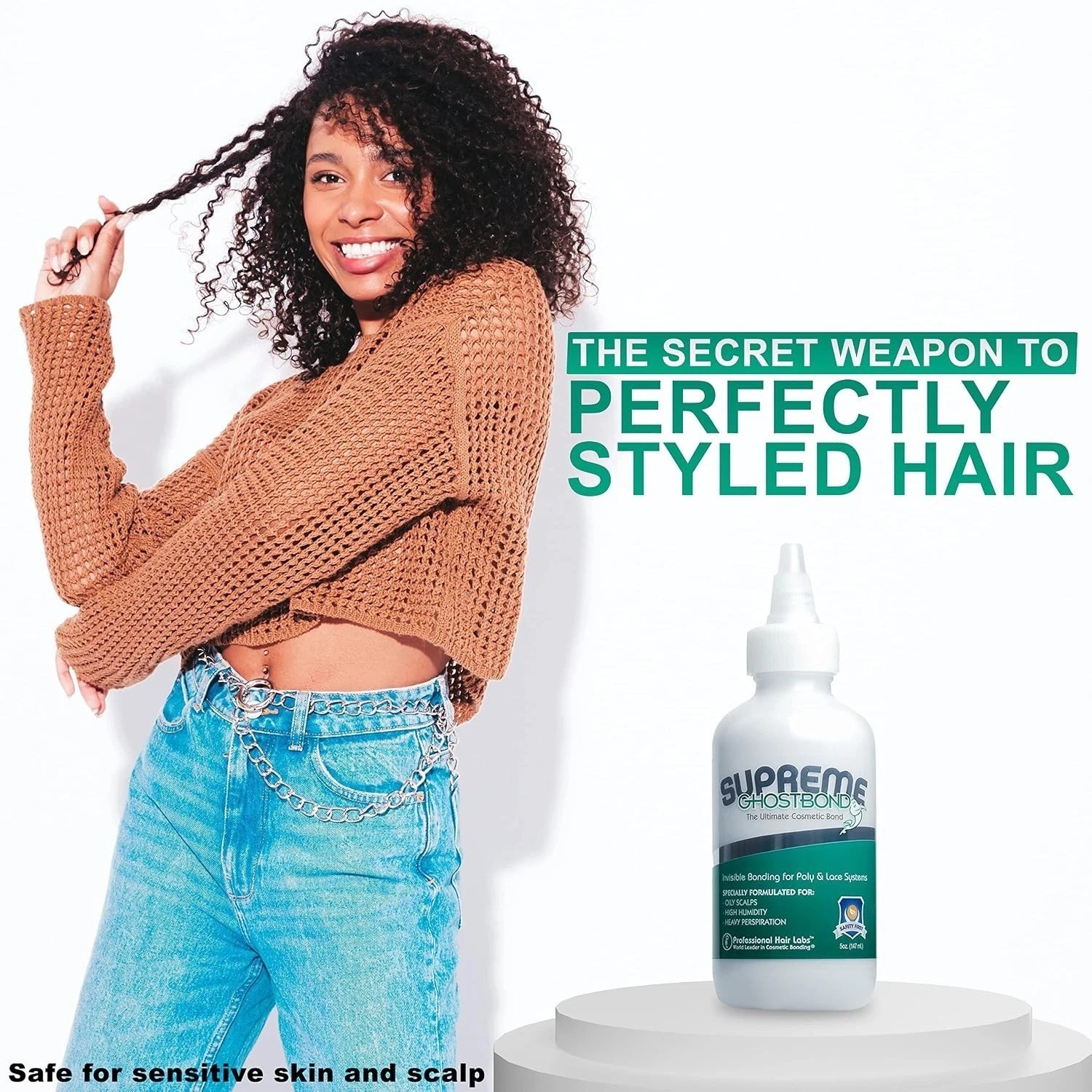 GHOSTBOND Supreme Wig Glue 5oz: No Shine, Invisible Lace Adhesive, Strong Hol…
