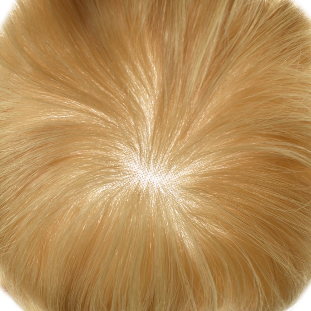 Mens Toupee Hairpiece Fine Mono Poly Human Hair Replacement System Wigs for Men