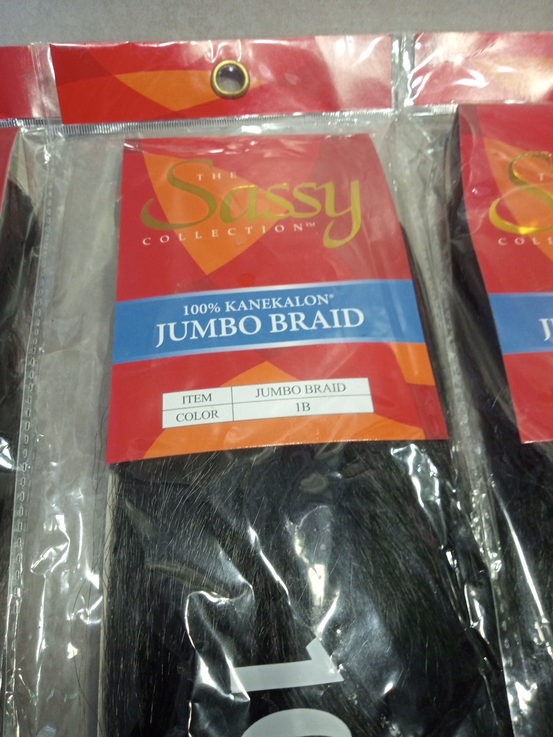 4 Packs The Sassy Collection 100% Kanekalon Jumbo Braid Color 1B Brown New