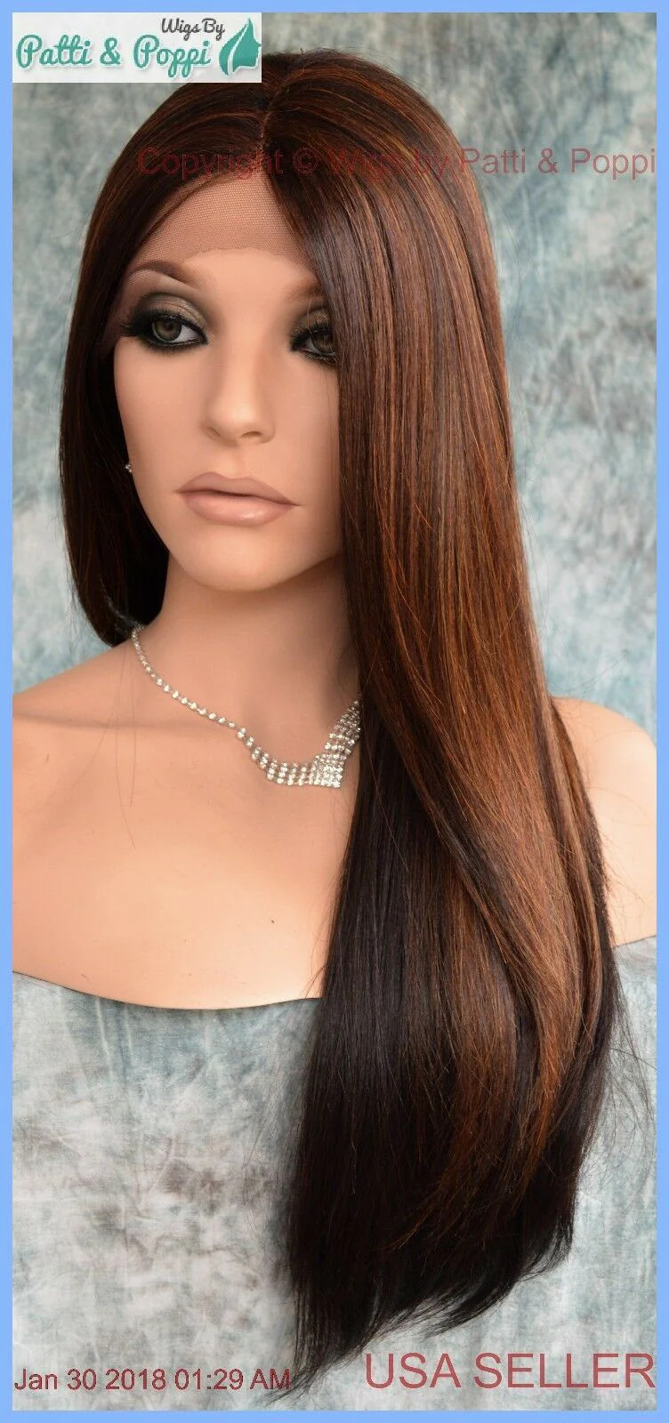 Lace Front Center Part Swiss Lace Wig Long Straight DB4273 *GORGEOUS SEXY 1276