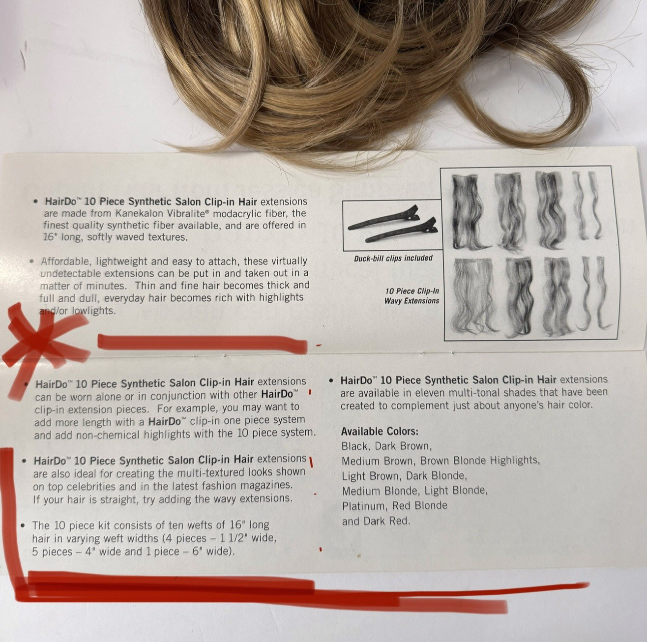 NEW Hairdo 15″ to 18″ 10 Piece Clip-in Wavy Extensions from Jessica Simpson