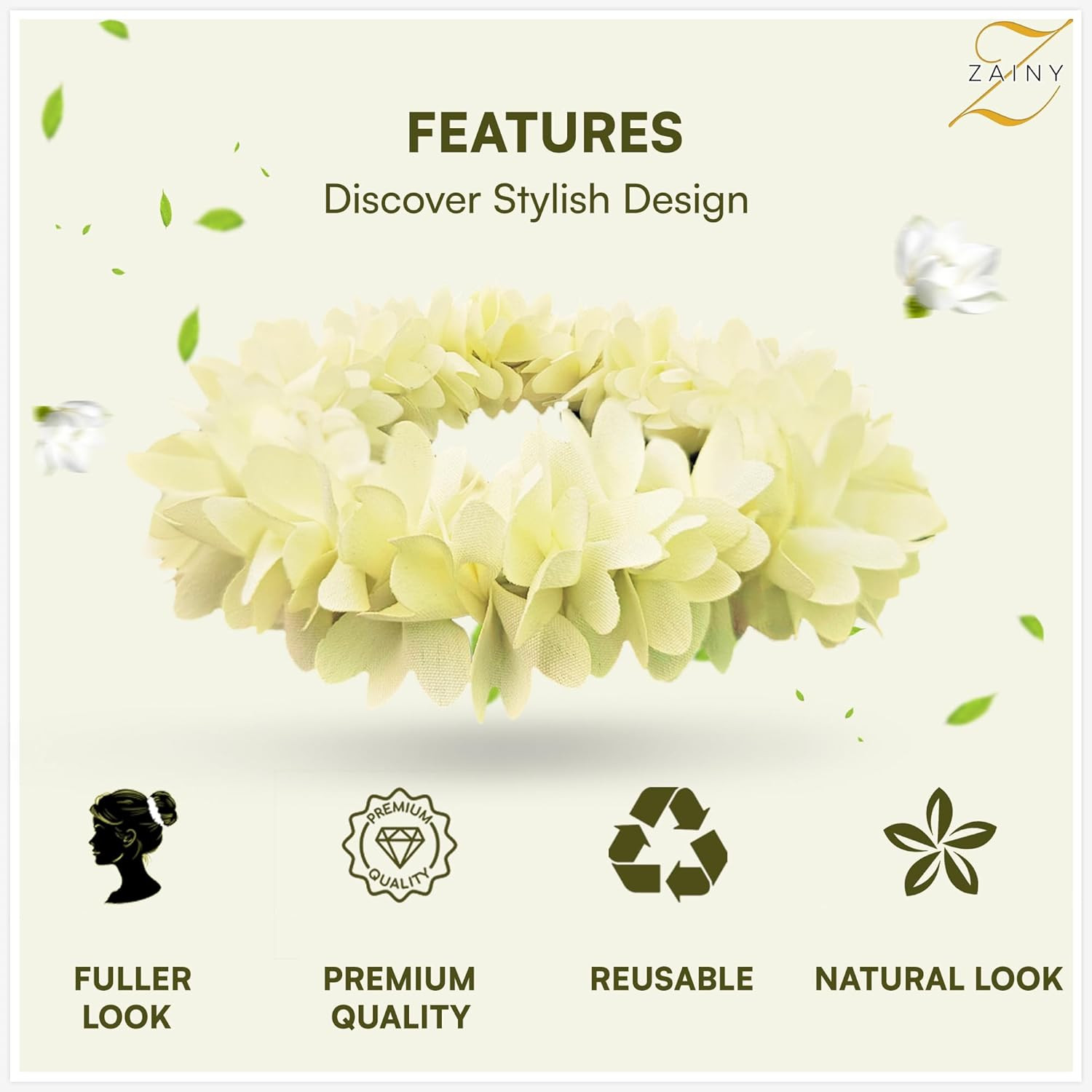 6 Pack Mogra Gajra for Hair Indian Bun, Artificial Fabric Jasmine Flowers Hai…