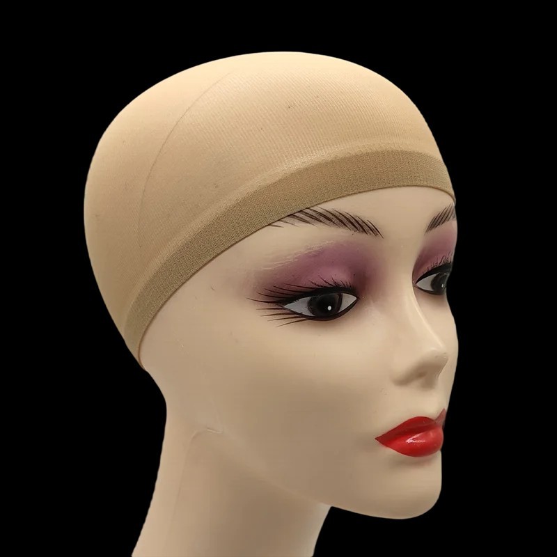 2pcs Wig Cap Mesh Dome Hair Net Stretch Invisible Stocking Cap Black Brown Beige