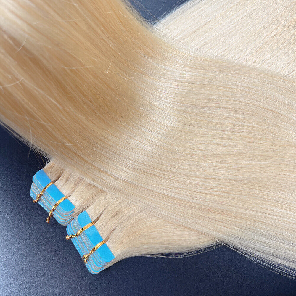 Brown Seamless Thick Tape In Remy Human Hair Extensions Skin Weft Full Head 150g