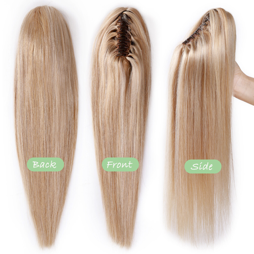 Thick 120g 100% Real Remy Human Hair Wrap Around Ponytail Extension With Clip in