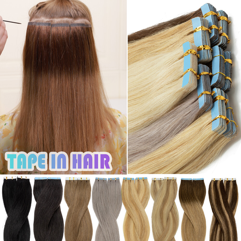 Body Wave 100% Human Hair Remy Virgin Russian Tape In REAL Hair Extensions Soft