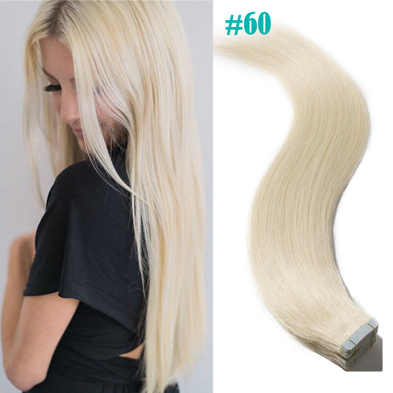 Super Soft 150g Tape In Hair Real Remy Human Hair Extensions Weft Ombre Thick US