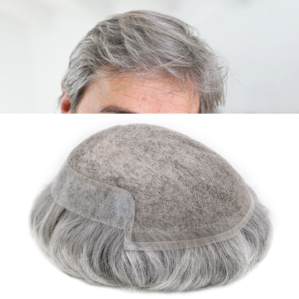 US French Lace Front Mens Toupee Poly Pu Hairpiece Replacement Systems BX2