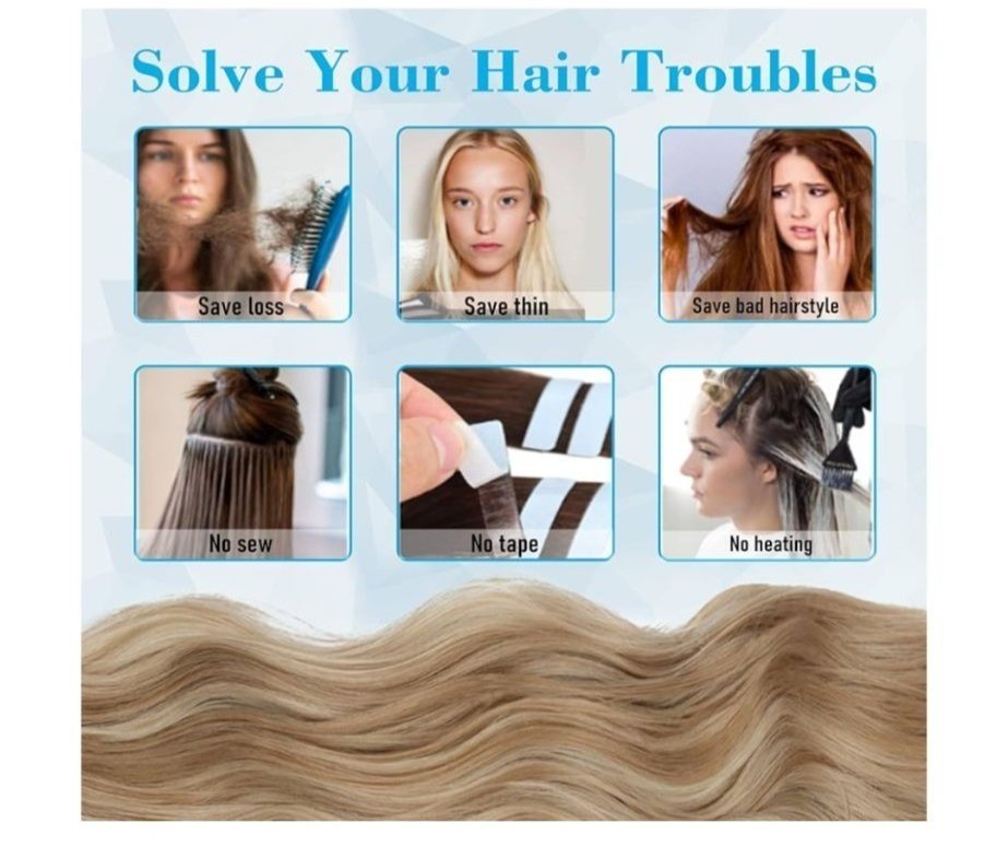 Vigorous Womens Clip In Hair Extensions 20″ Blonde Mix Bleach Blonde Long Wavy