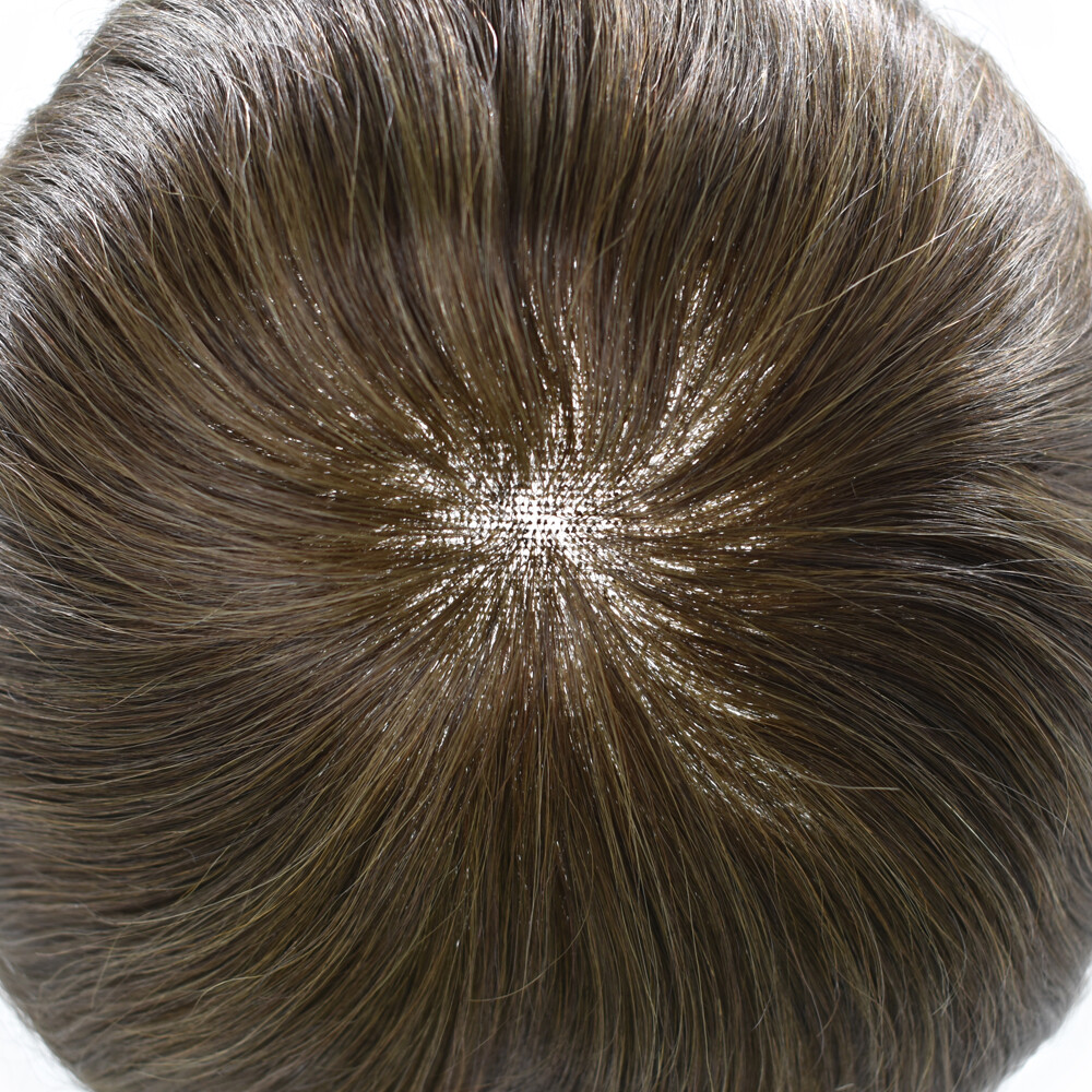 French Lace Front Mens Toupee Human Hair Piece System Wig Natural Breathable 7X9
