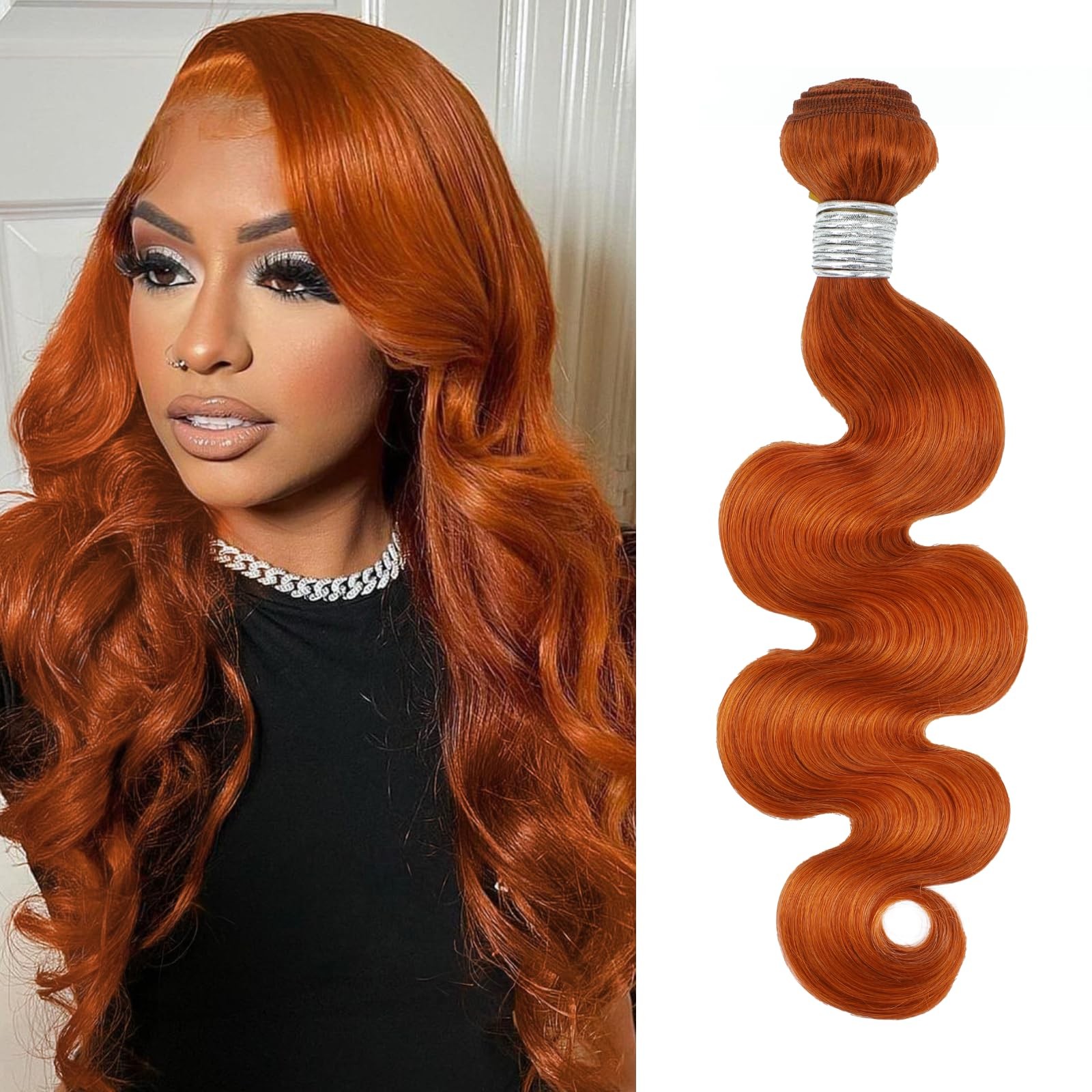 Alher 350 Ginger Orange Bundles Human Hair Body Wave Sew In Weave Wavy Bundles