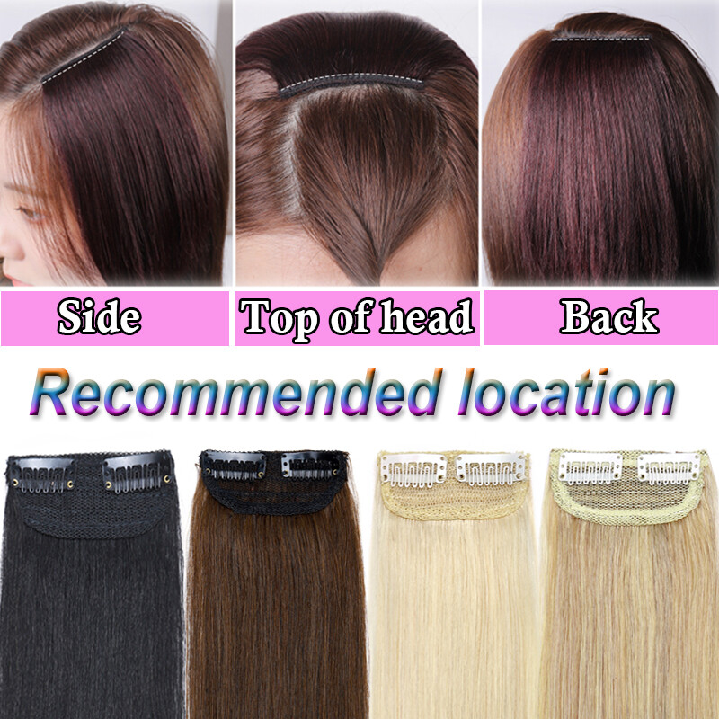 Thick Hairpad Topper Base Short Clip In Real Human Hair Extensions One Hairpiece