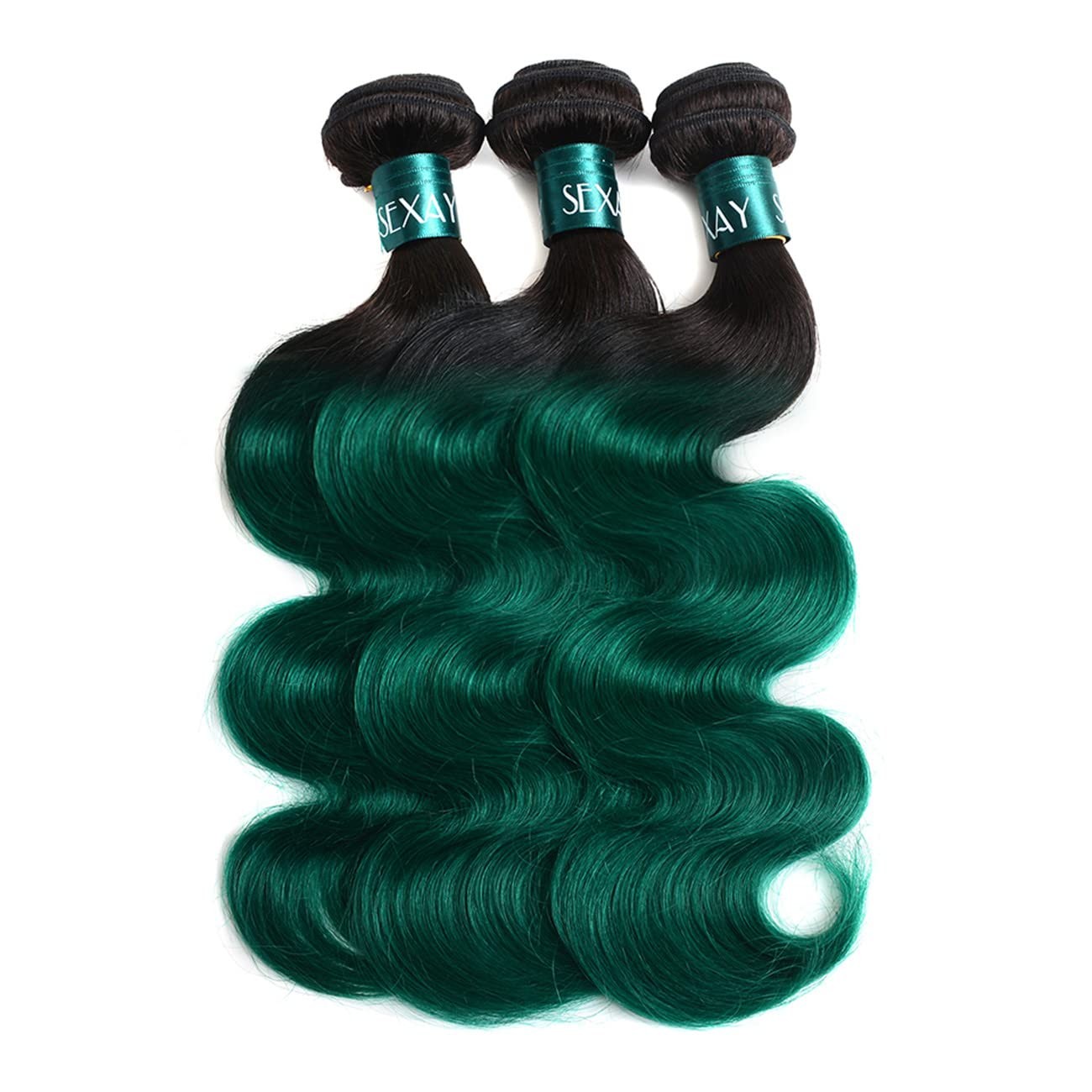 Sexay Green Human Hair Bundles Brazilian Remy Hair Body Wave Bundles