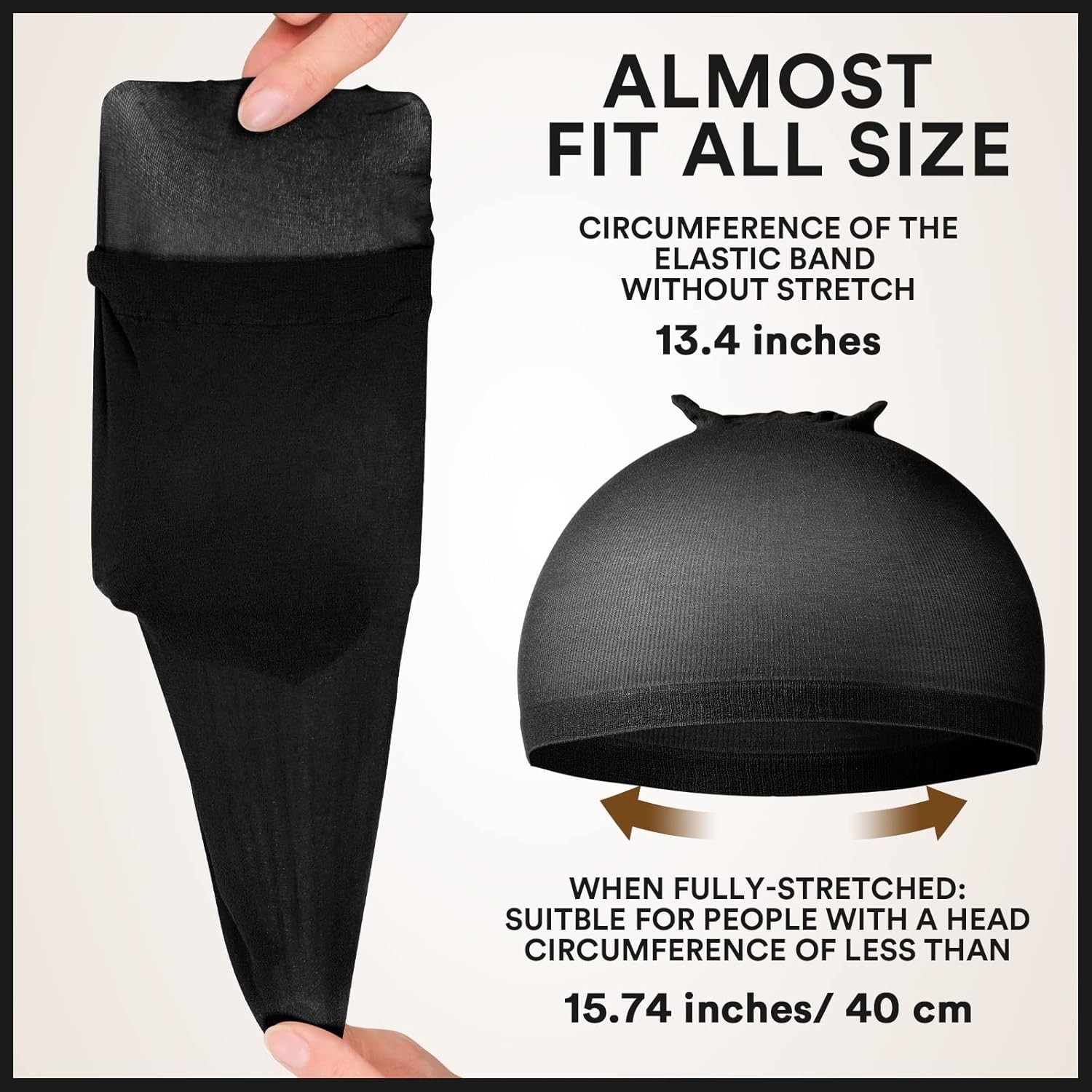 20 Pack Black Wig Caps Stretchy Nylon Stocking Caps for Women Wig
