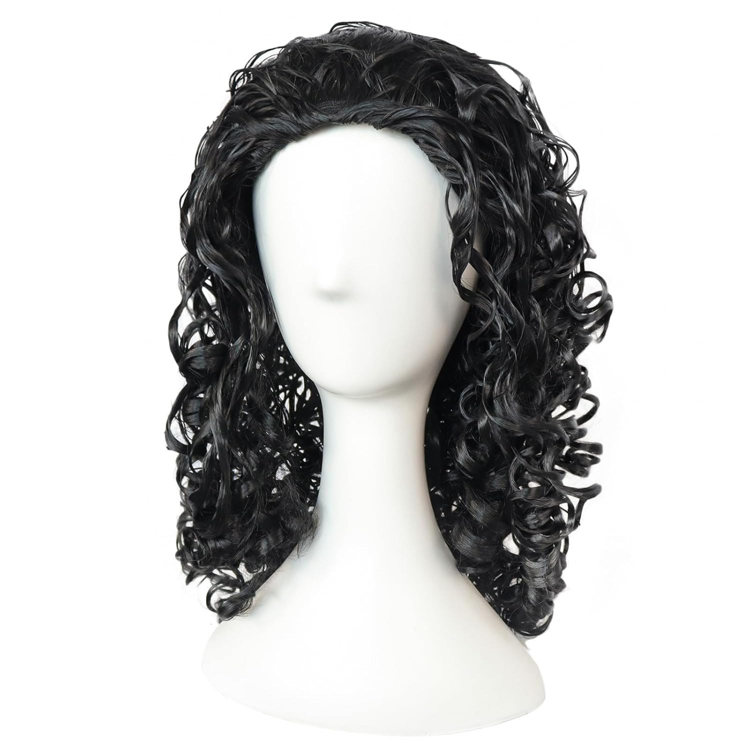 Long Black Curly Wig Black Wig Men Pirate Wigs Weird Al Wigs for Men Hawaii Dail
