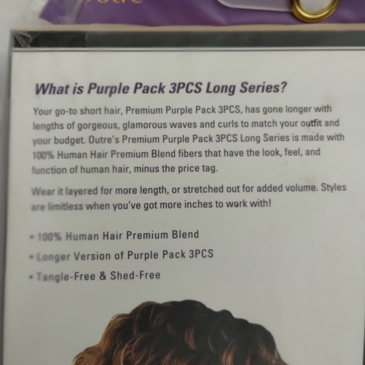 Outre Purple Pack Long Series 3PCS Diva Wave Long DR2730 100% Human New