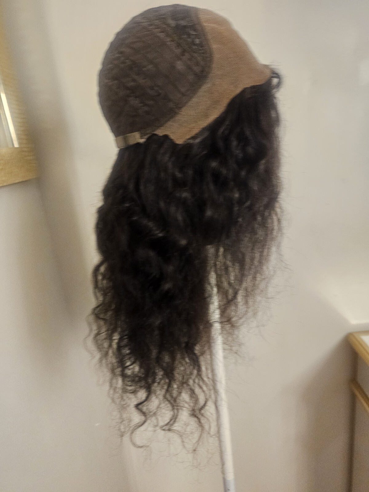 High Quality regular Top Black 24″ Water Wave 150% Virgin Human Hair Lace Wig