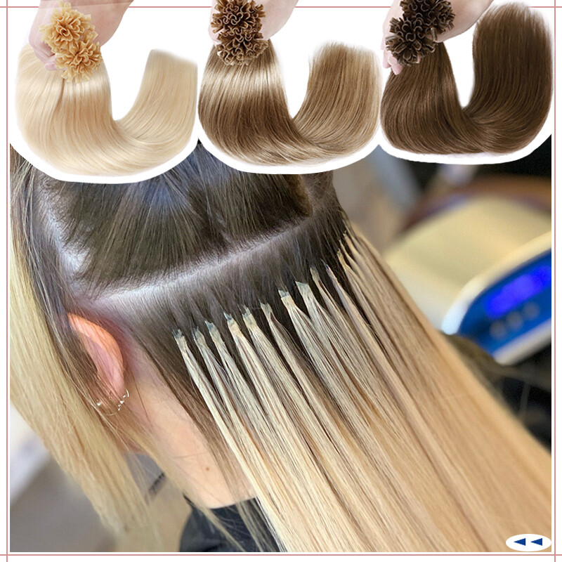 Keratin Pre-bonded Nail U Tip 100% Remy Russian Human Hair Extensions Balayage