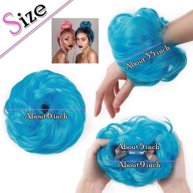 Rose Curly Messy Bun Real as human Hair Piece Scrunchie Updo Wrap Hair Extension
