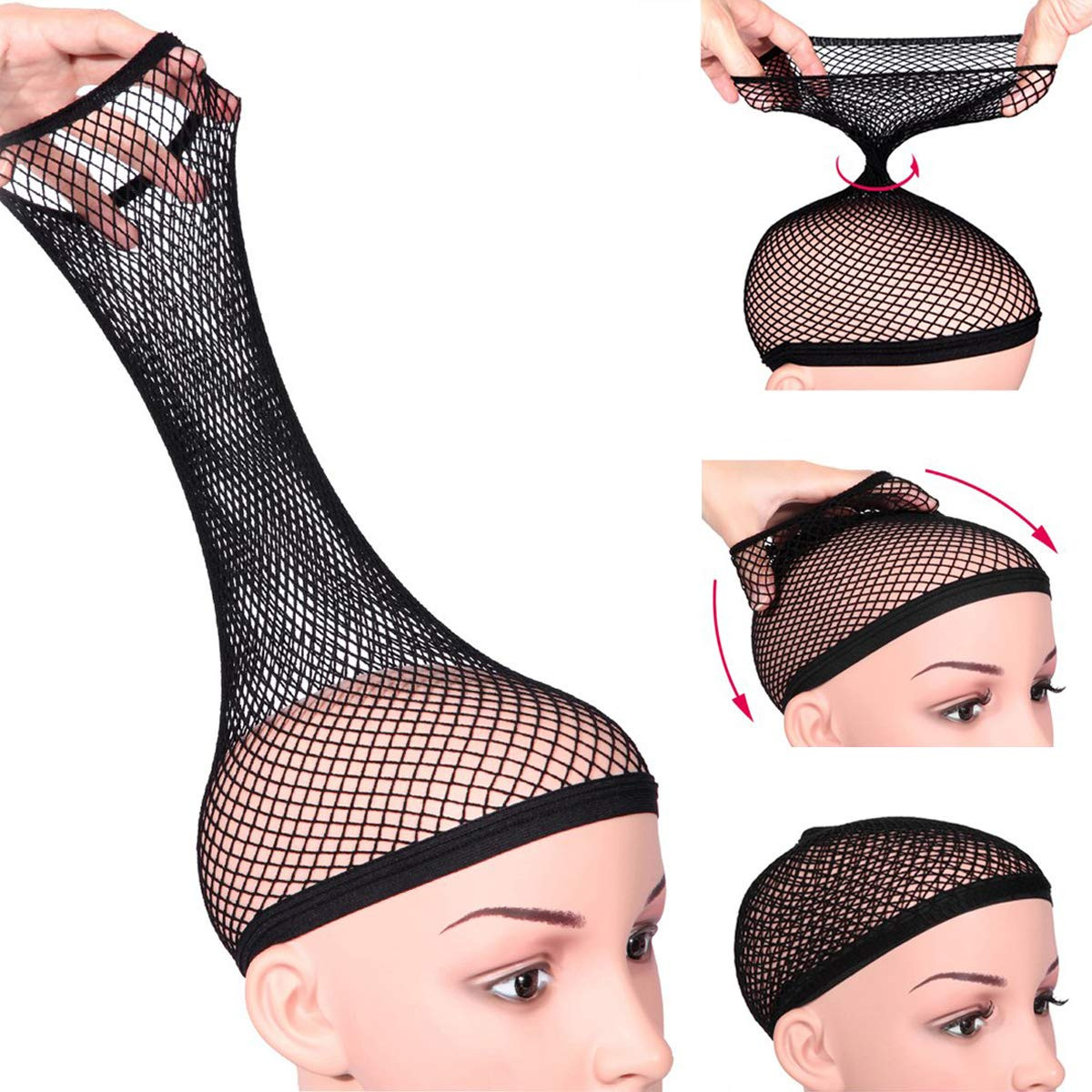 Wig Caps, No Braiding Needed Wig Caps for Wig Beginner, Wig Net for Long Hair, H