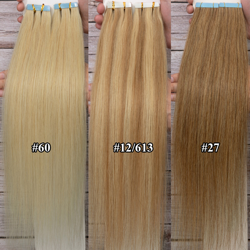 Invisible Tape In 100% Remy Human Hair Extensions Russian Skin Weft 150g 60pc US